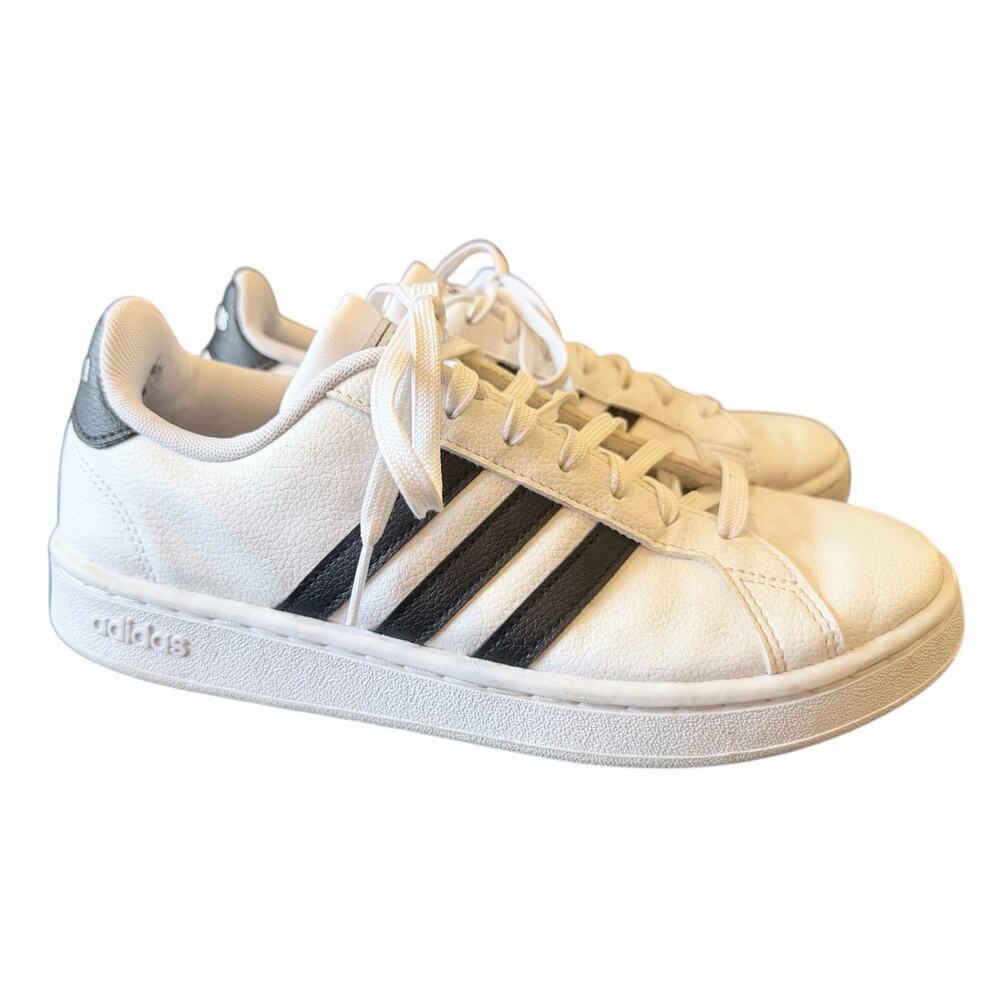 Adidas Super Star Leather Sneakers Sz 8 White Black Stripe Streetwear Classic